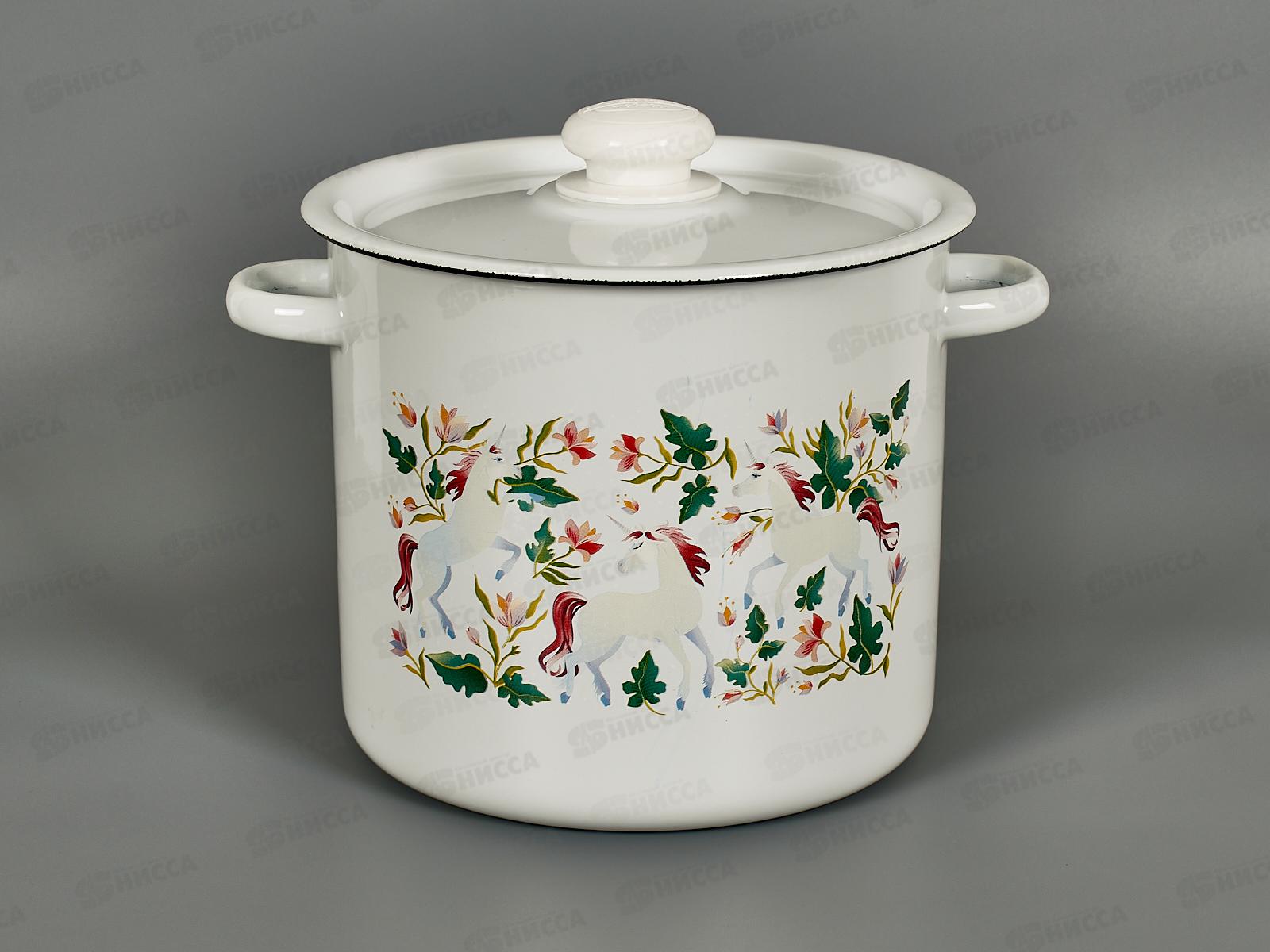 Кастрюля 5,5л цилиндрическая декорированная с пластиковой кнопкой С1617.3 *4