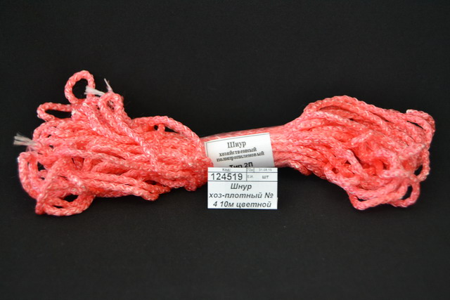 Шнур хозяйственный плотный № 4 10м цветной