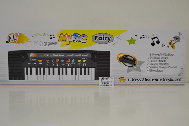 Синтезатор MQ-3700 с микрофоном, 37клавиш, уроки. в коробе  гб *12