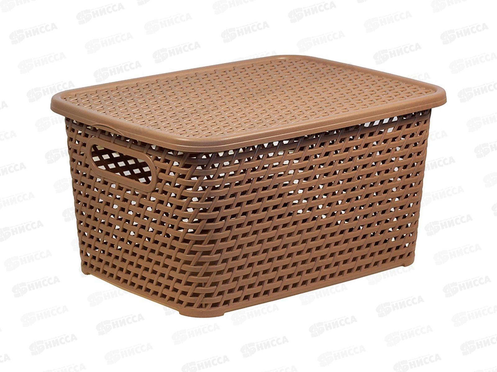 Ящик РОТАНГ с крышкой 280*185*126 бежевый ротанг М2372 *12