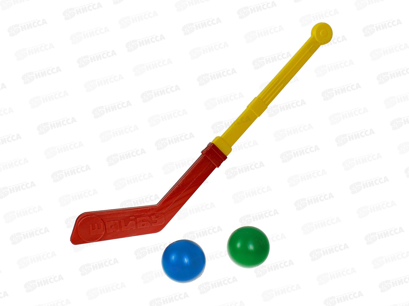 Клюшка с двумя мячами 0280 в сетке