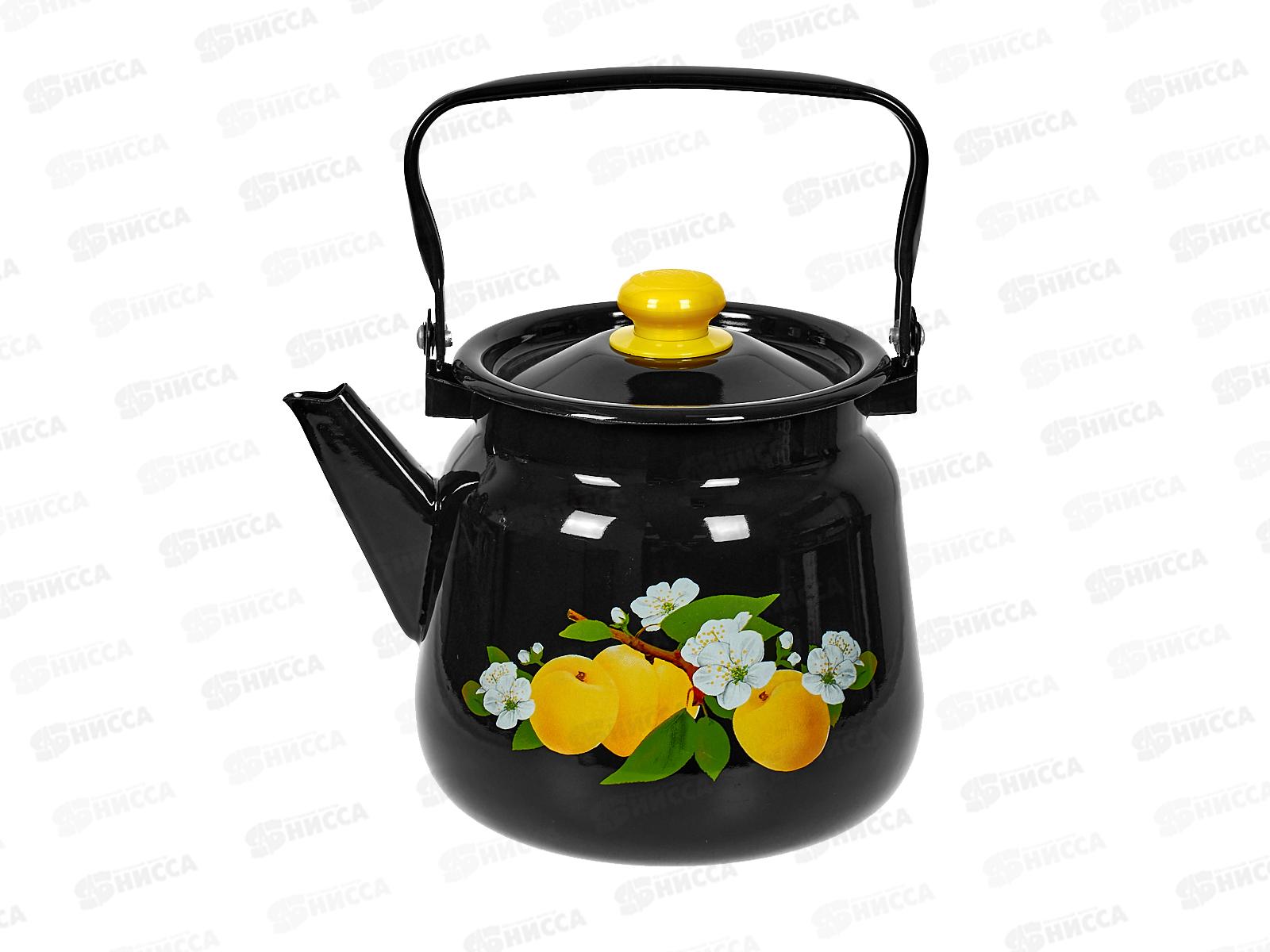 Чайник 3,5л декорированный сферический черный с кнопкой С2716.36 *4