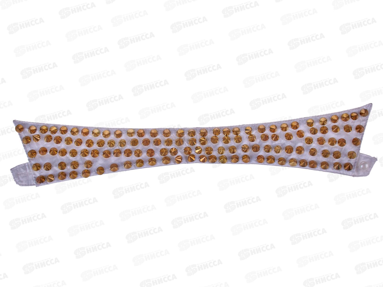 Воротник белый с "шипами" под золото.№16