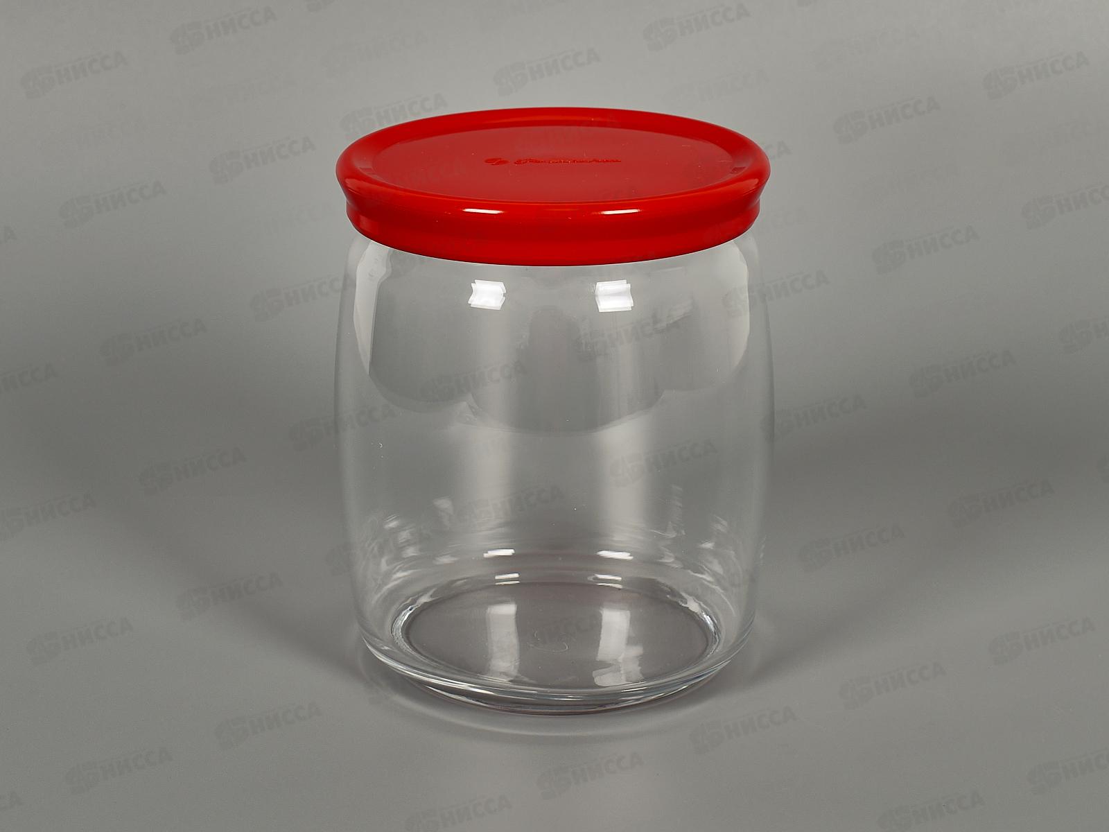 Банка для сыпучих CESNI 940 мл с красной крышкой 43004 R  *6