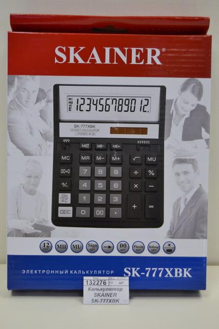 Калькулятор SKAINER SK-777XBK 12разрядный черный бухгалтерский настольный