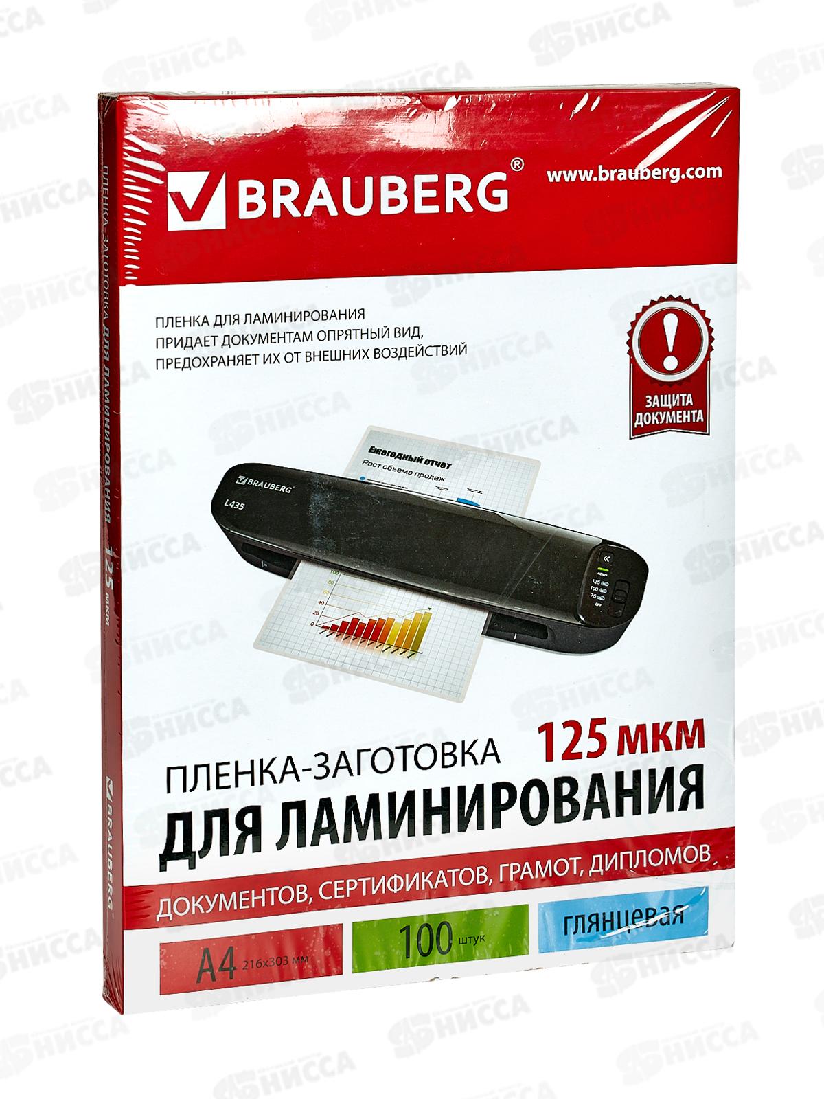 Пленка для ламинирования BRAU А4, комплект 125мкм, 100шт, 530803*10