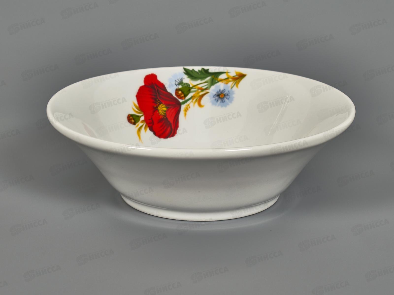 Салатник 600 см3 Идиллия Маки красные 4С0331 *15