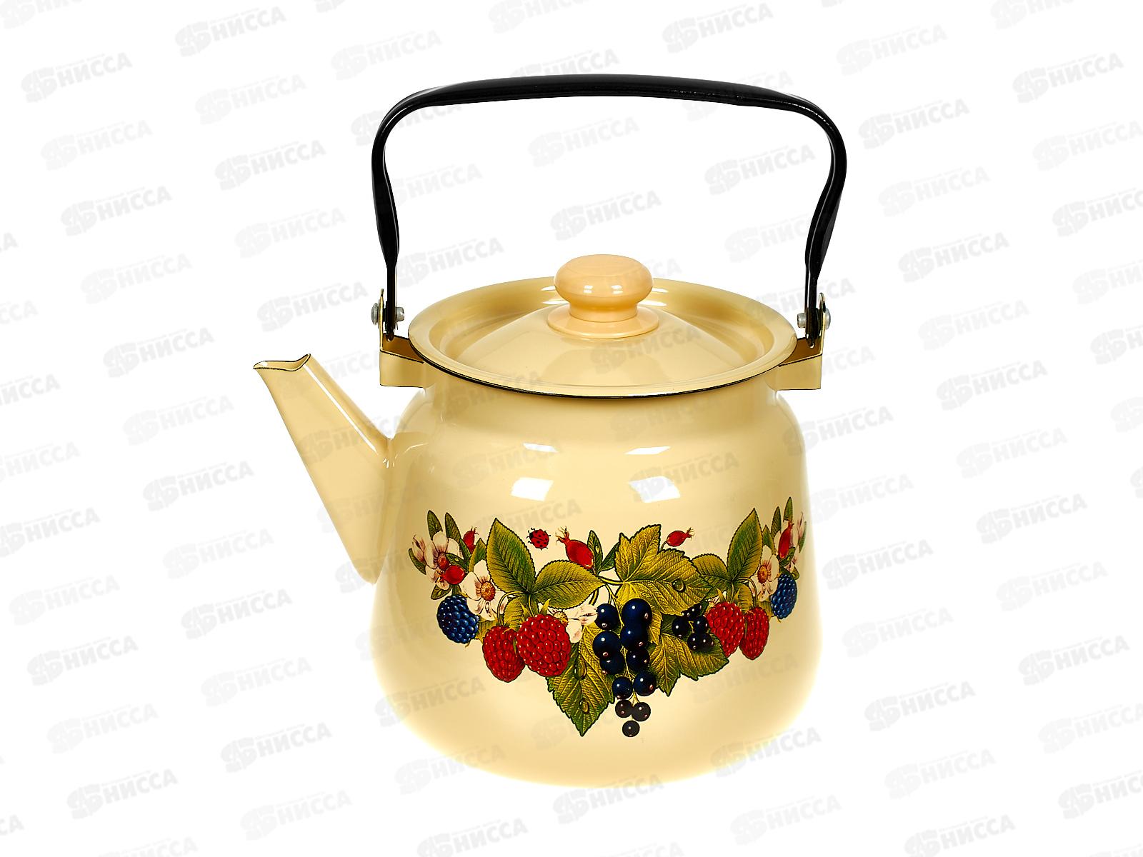 Чайник 3,5л декорированный сферический палевый с кнопкой С2716.3П *4