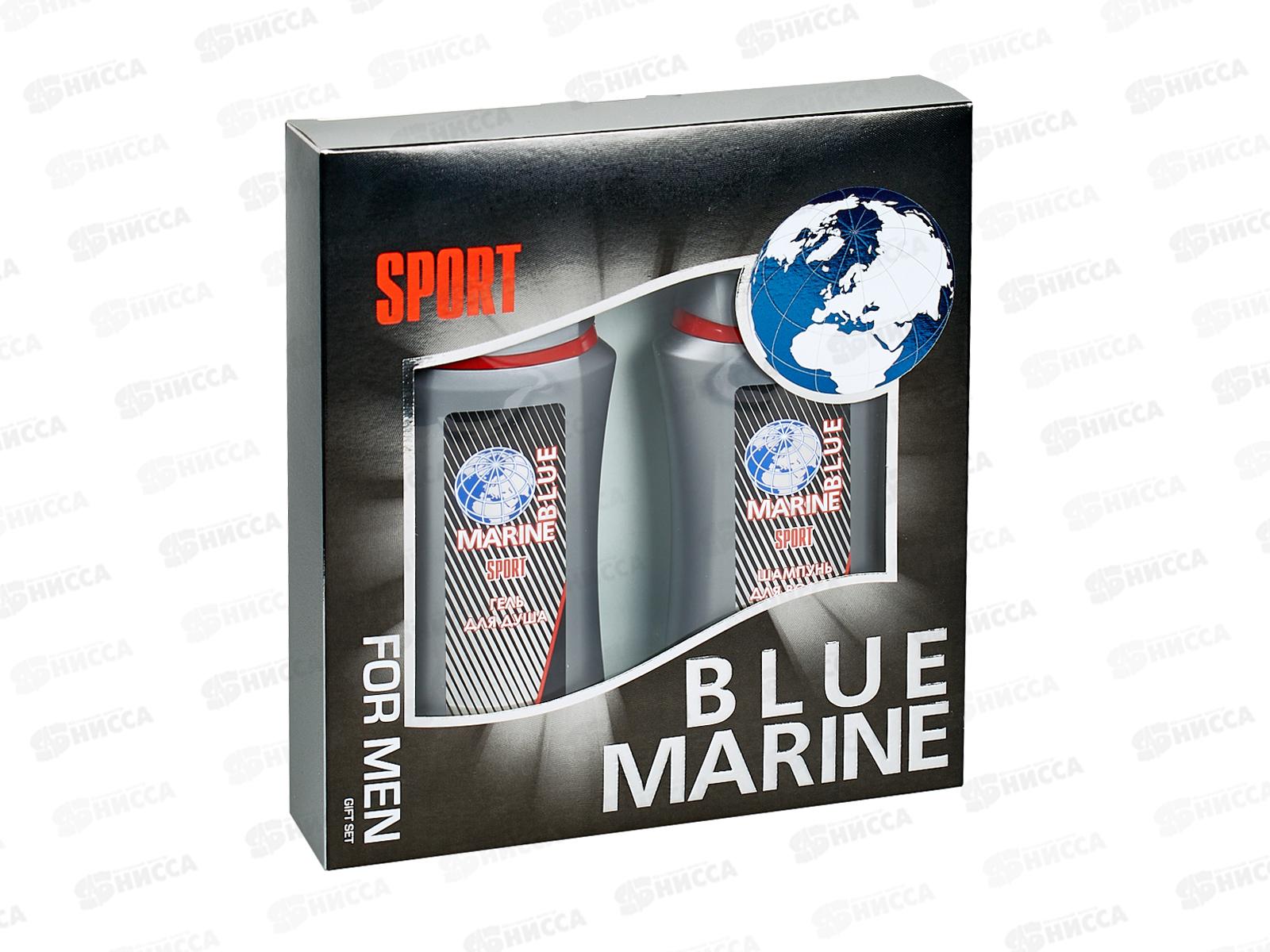 Набор подарочный Blue Marine Sport (шампунь  250мл + гель для душа 250мл) мужской * 12