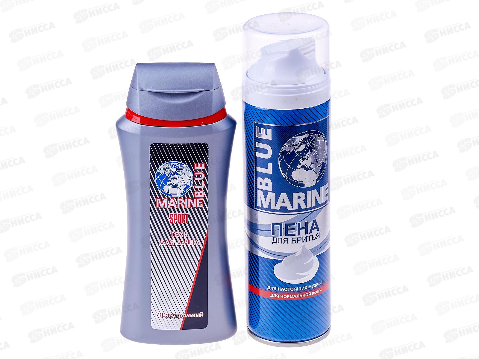 Набор подарочный Blue Marine Sport (гель для душа 250мл + пена для бритья  200мл) мужской * 7
