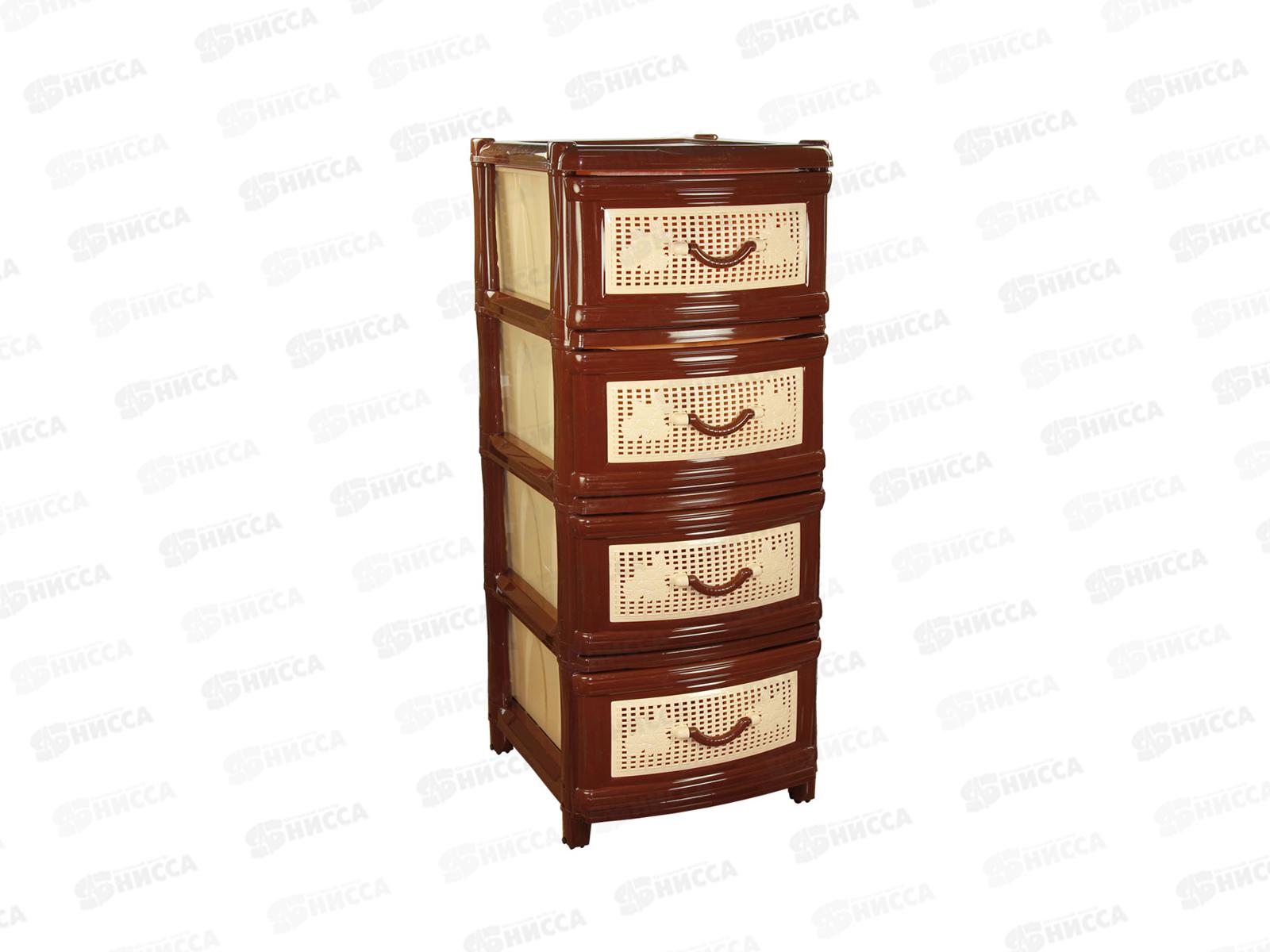 Комод 4-х секционный коричневый  М1356 *1