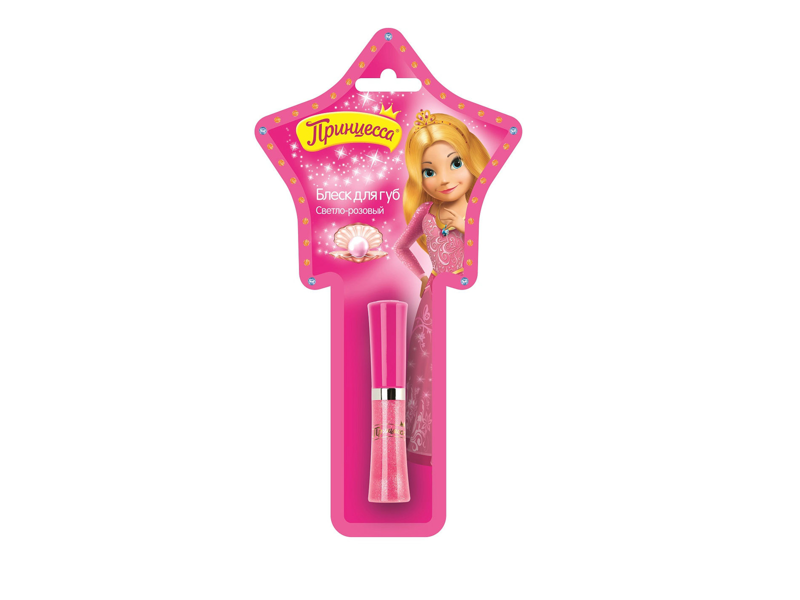 ПРИНЦЕССА Блеск детский для губ со спонжем СВЕТЛО-РОЗ. *12