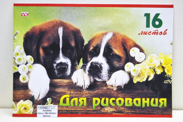 Альбом для рисования 16 листов Hatber Щенки, мелованный, картонный *9/90