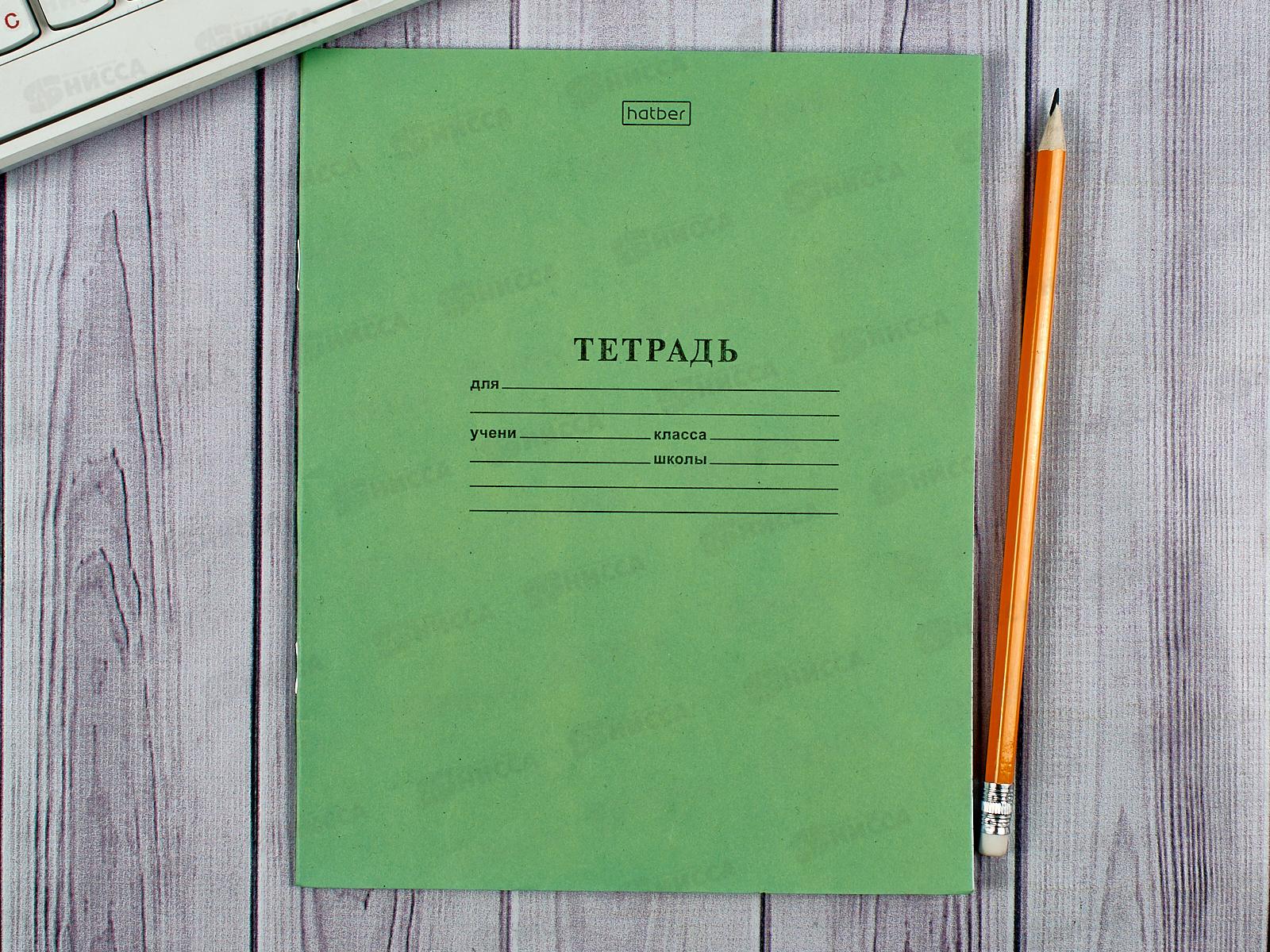 Тетрадь 12 листов в узкую линию Hatber зеленая обложка, 05112 *20/360