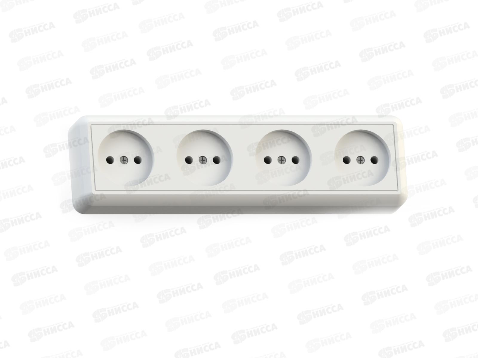 Розетка открытой установки 4-х местная РА16-402 Оптима, 402   *30