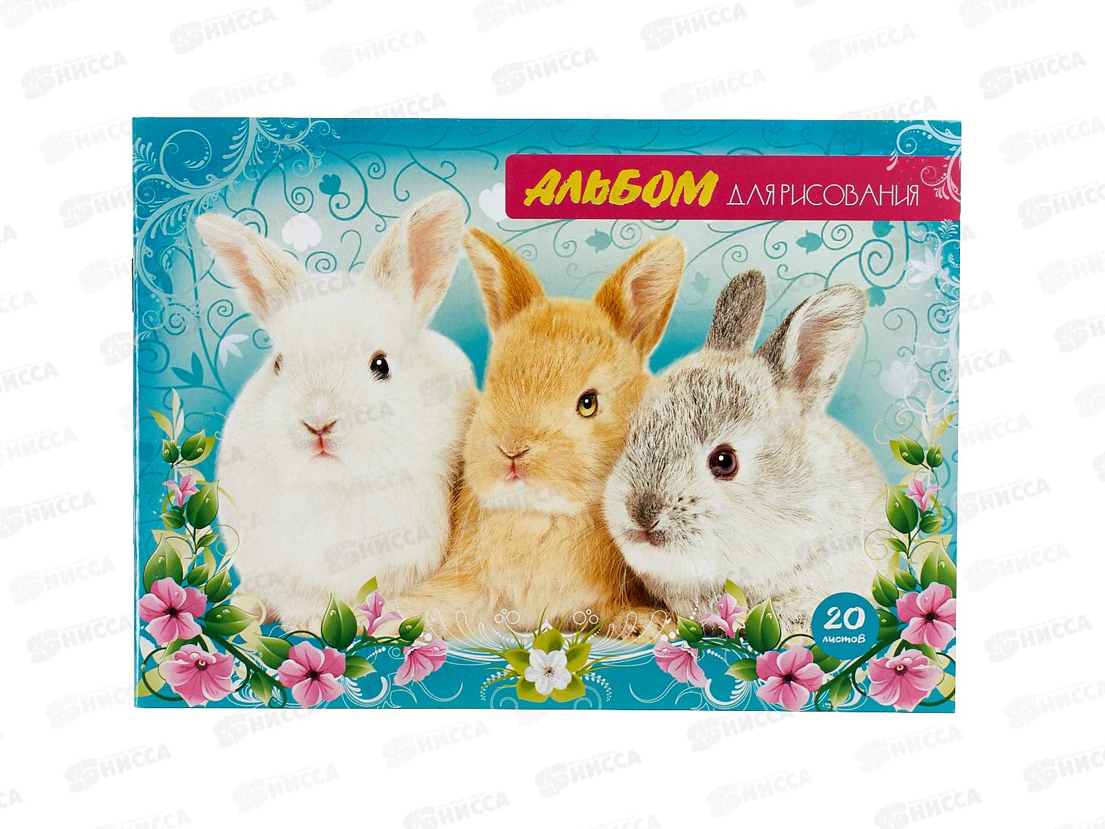 Альбом для рисования 20листов ПГС А5 Дом питомцы, скрепка *20