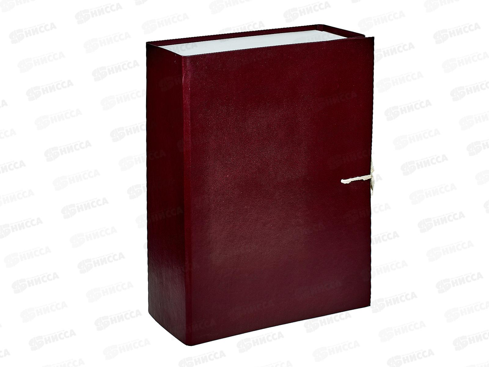 Папка архивная  9см с завязками ПГС бордовая *8