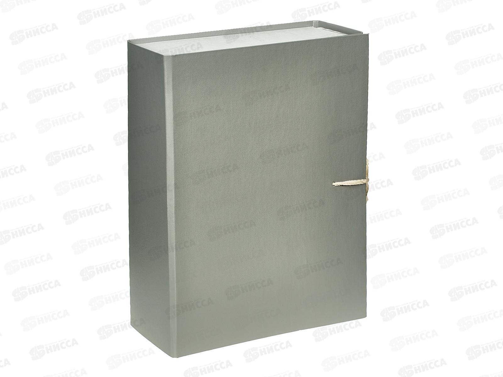 Папка архивная  9см с завязками ПГС серая *8