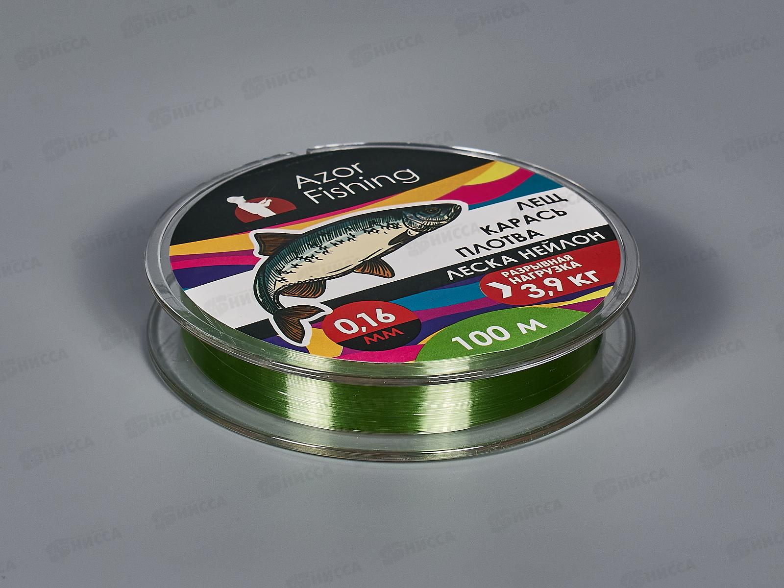 Леска AZOR нейлон Carp 100м, 0,16мм, зел 144-036   г