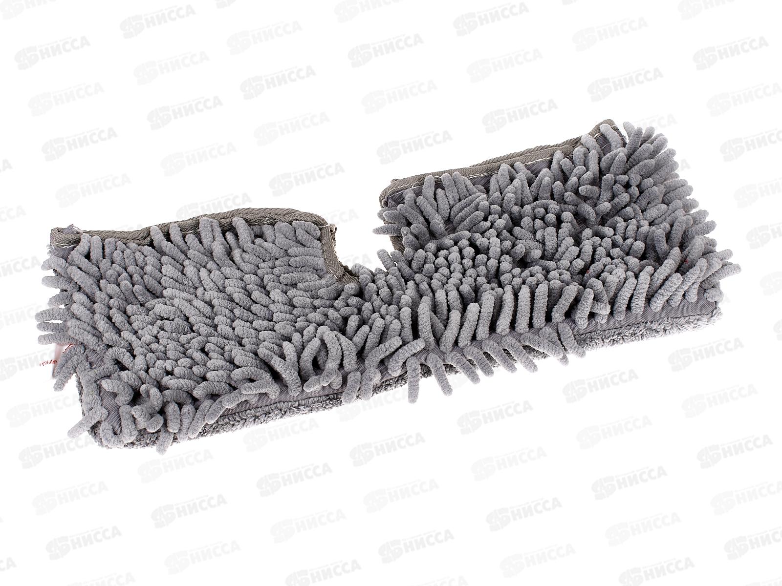 Насадка для швабры 2х-сторонняя Умничка микрофибра+шенилл зеленый KD-8125R *50