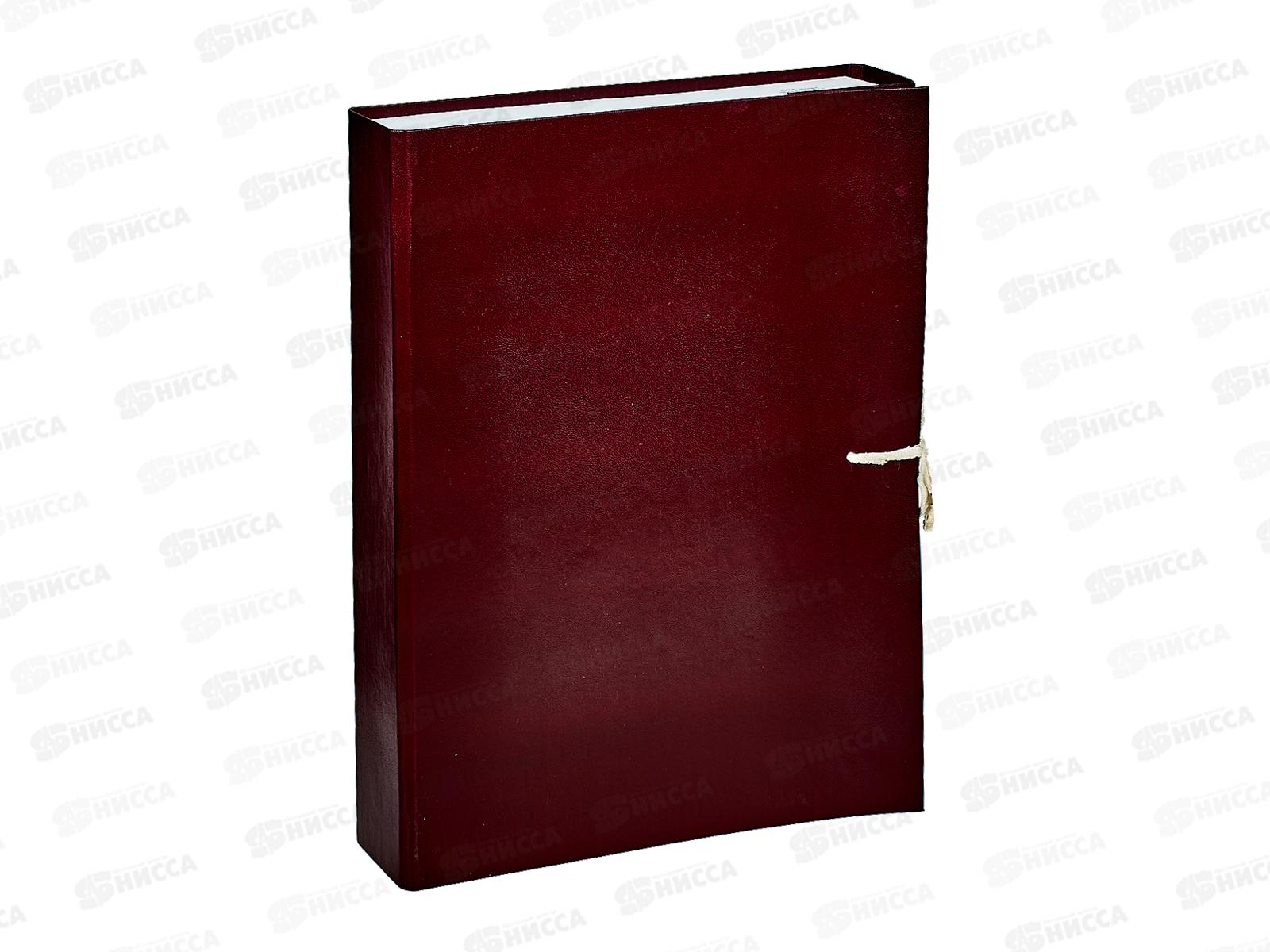 Папка архивная  5см с завязками ПГС бордовая *8