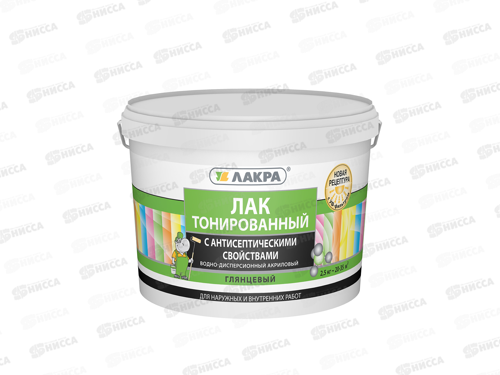 ЛАК воднодисперсионный тонированный бесцветный 2,5кг Л-С ЛАКРА