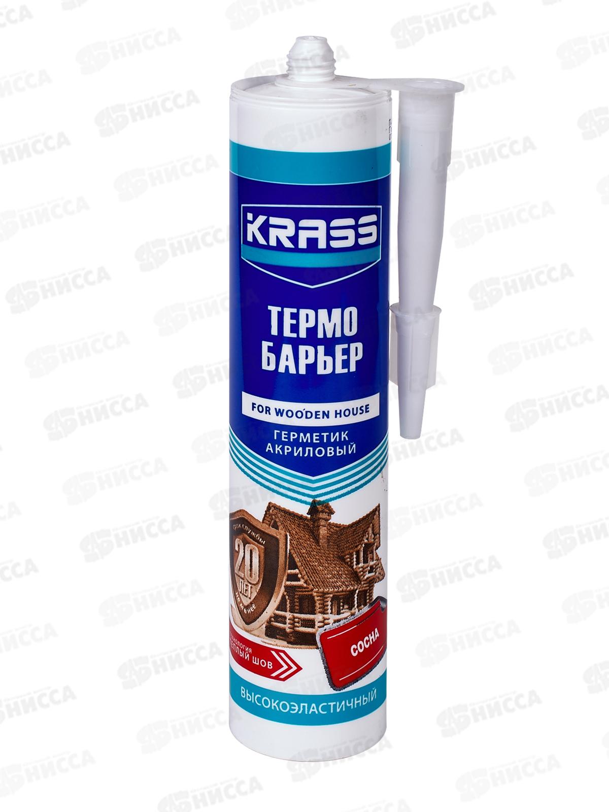 Герметик KRASS 310мл акриловый термостойкий Барьер для деревянного дома СОСНА *12 ЛАКРА