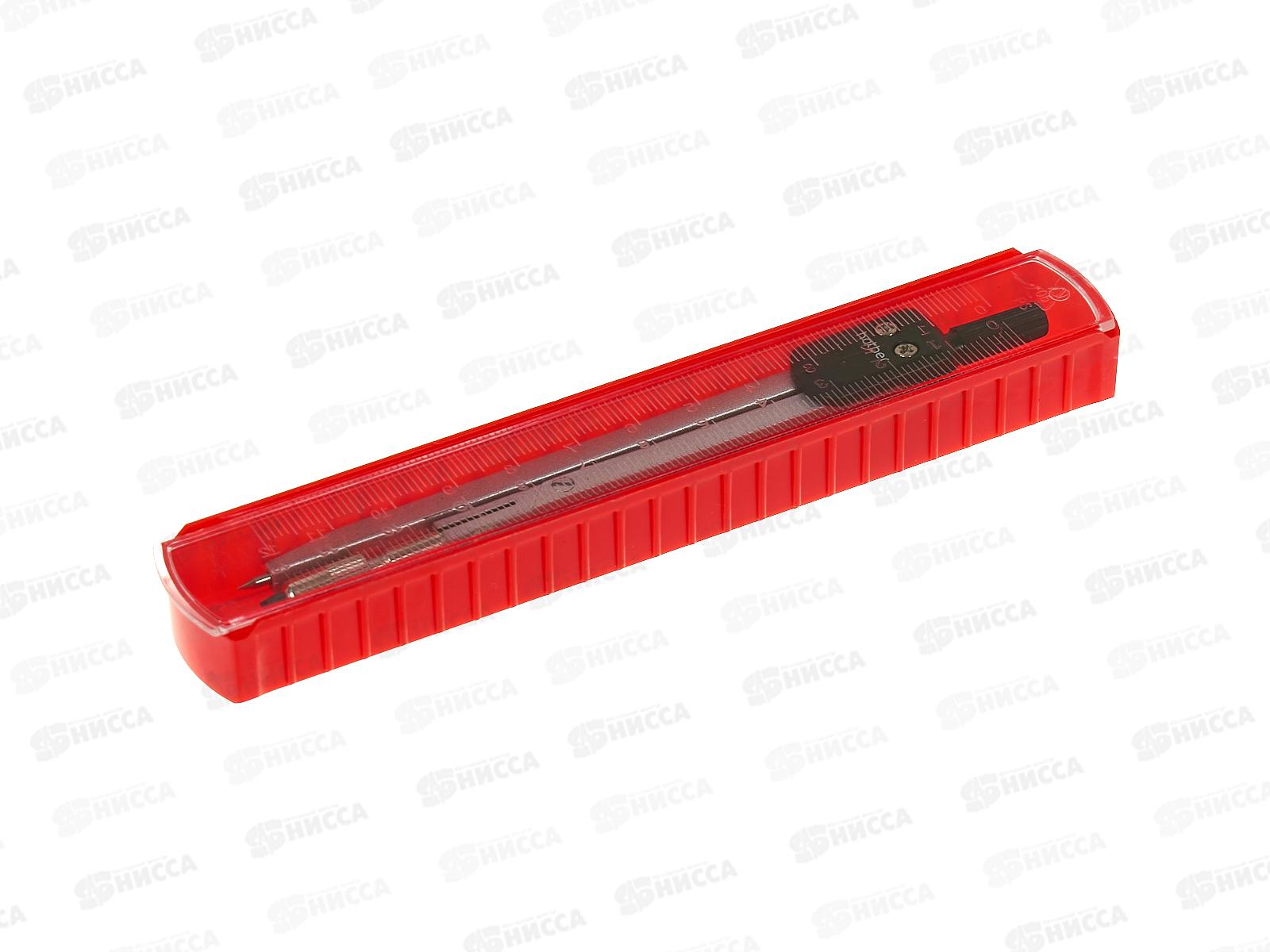 Циркуль Hatber 135мм в пластиковом  пенале с линейкой, 13502 *50