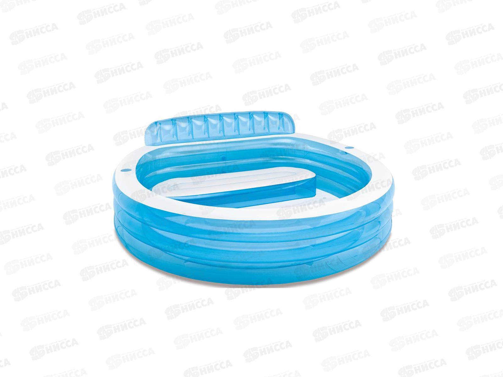 Бассейн 57190 (229х218х79см) Семейный с подголовником от 6-ти лет INTEX 109-043 г
