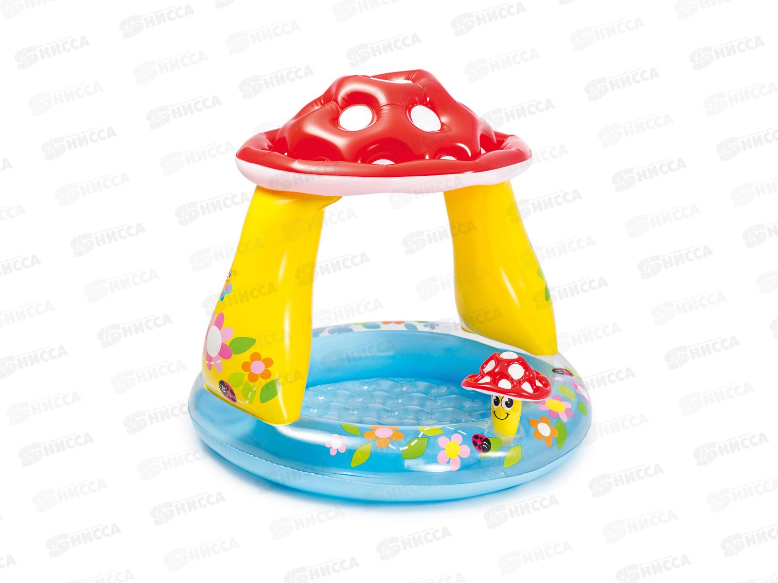 Бассейн 57114 (102х89см) Грибок с надувным дном и крышей 1-3лет INTEX  *6