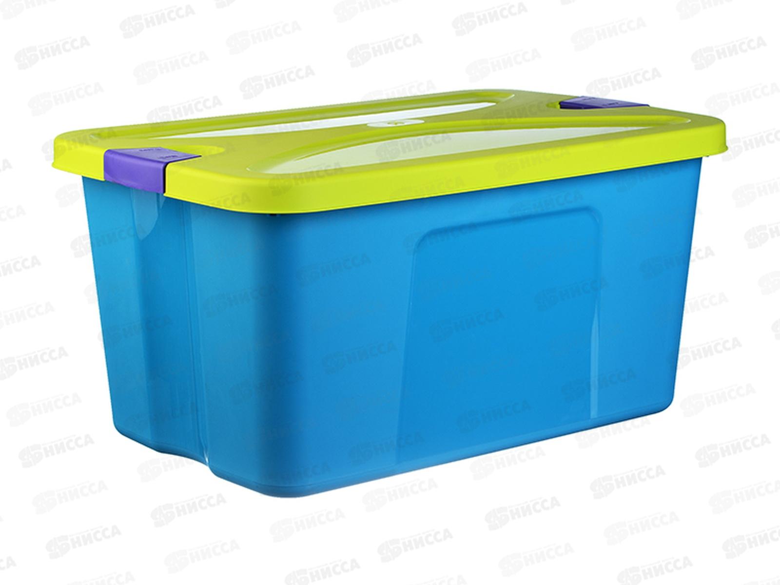 Ящик для игрушек СЕКРЕТ Бирюза с крышкой М2597 *6