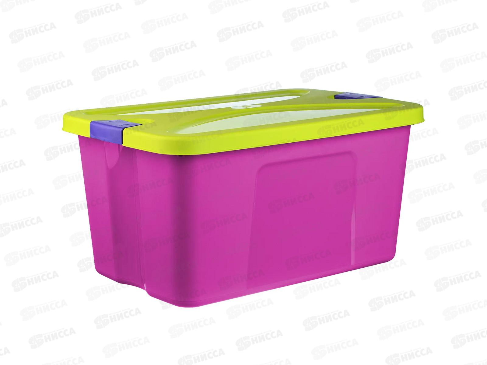 Ящик для игрушек СЕКРЕТ Малиновый с крышкой М2597 *6