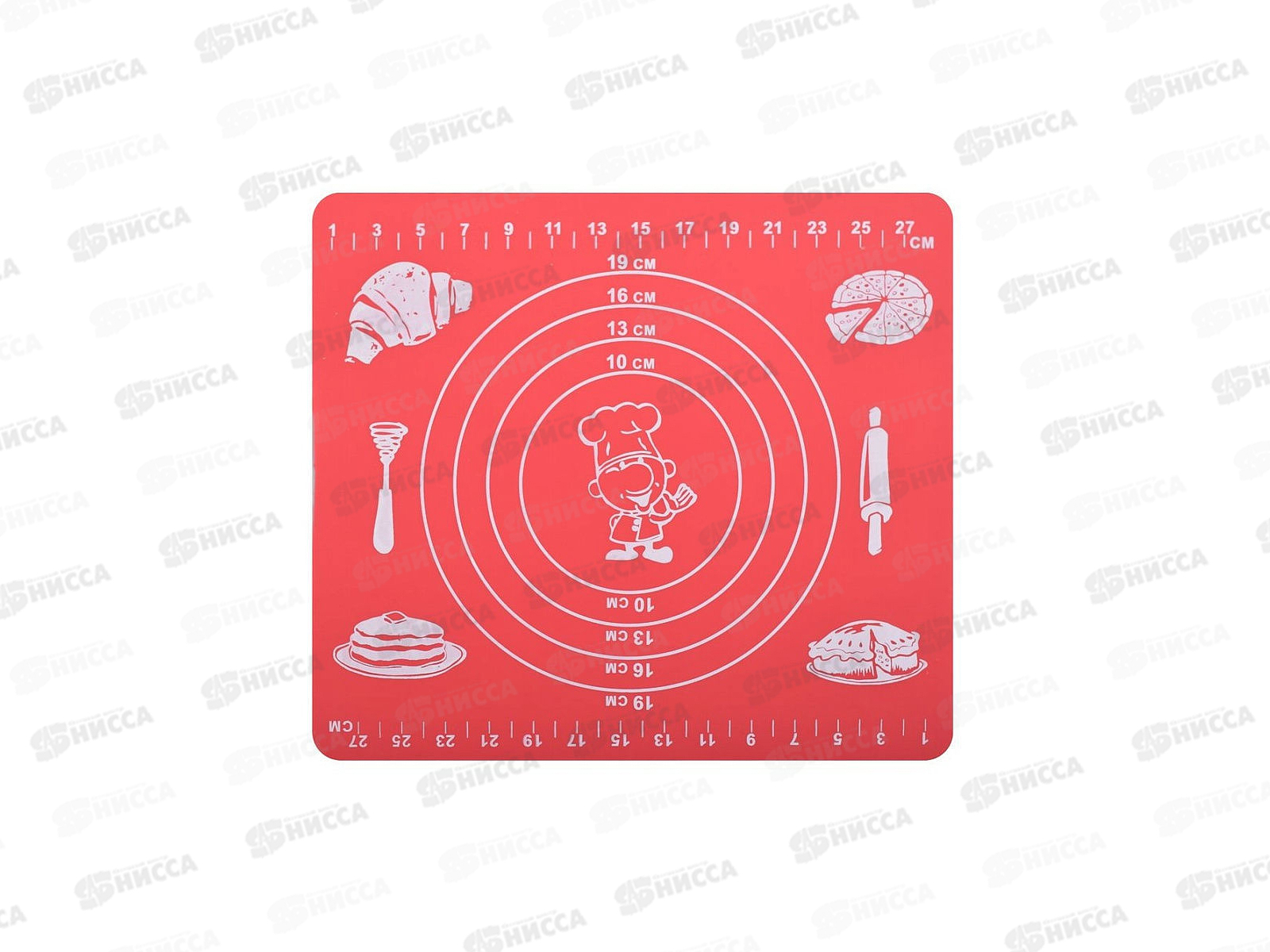 Коврик кулинарный с разметкой 29*26 3 цвета  DH80-134