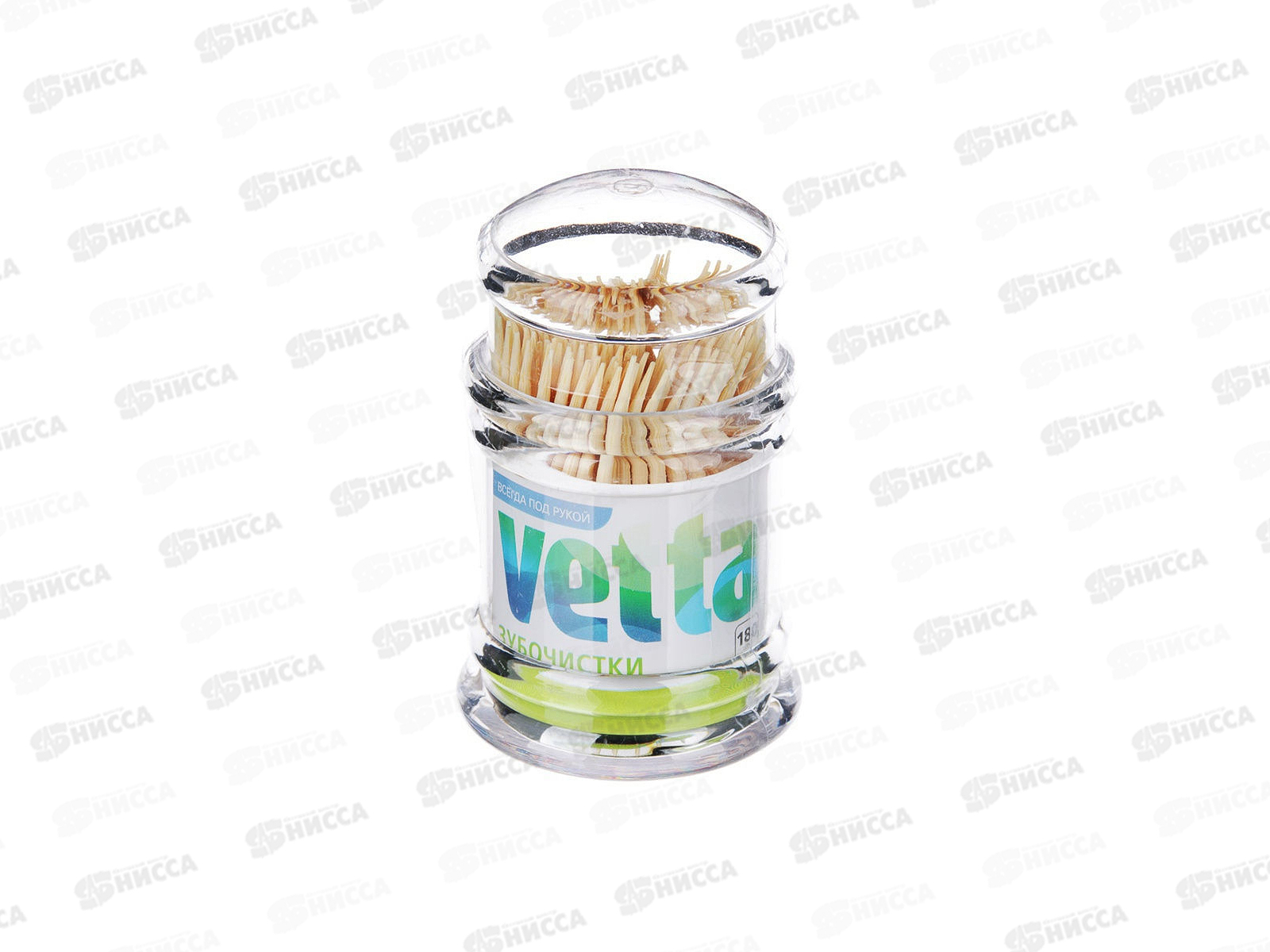 Зубочистки бамбук упаковка -180штук VETTA акриловая упаковка *10/480  437-242 г