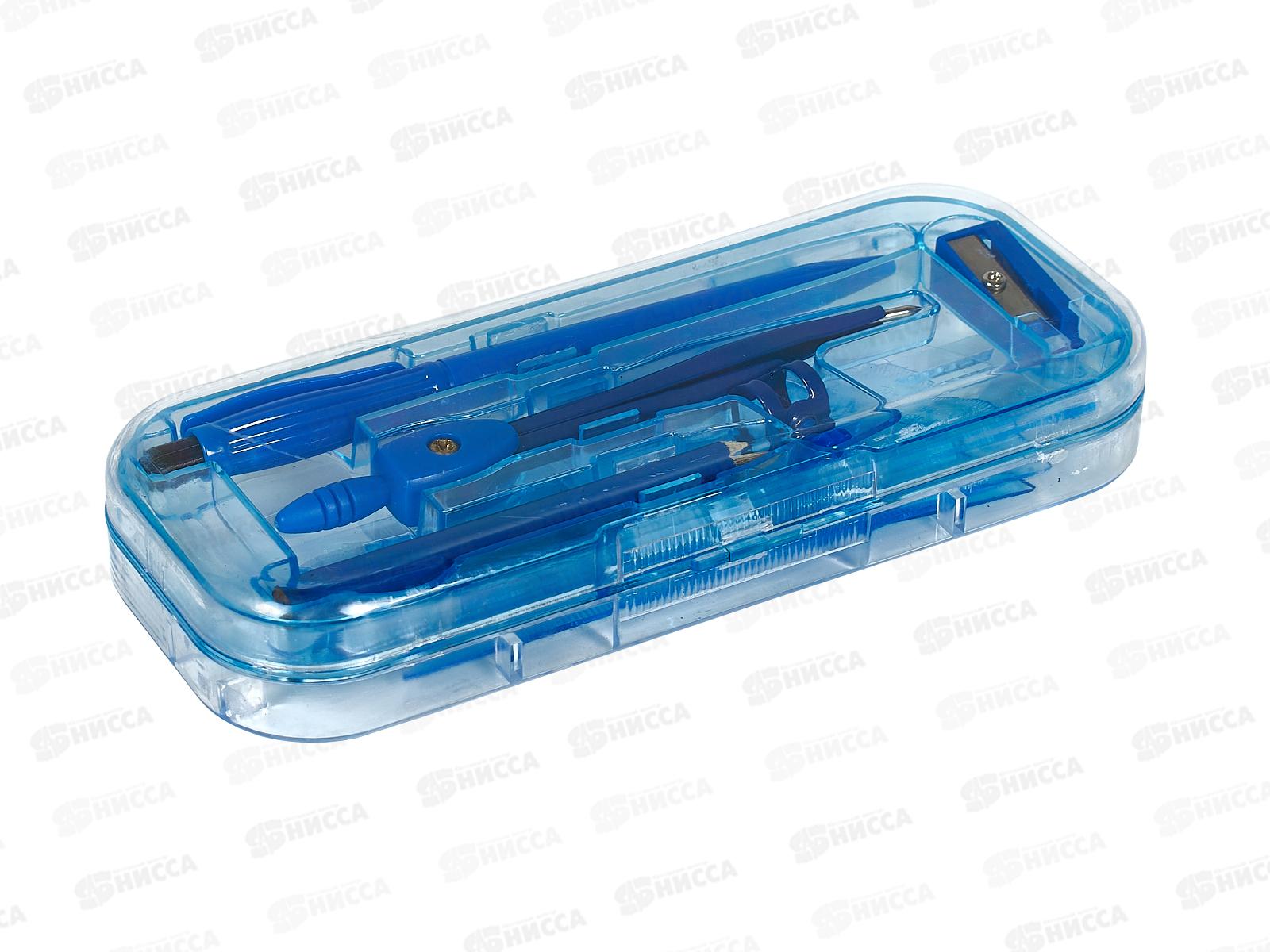 Готовальня 8 предметов , пластиковый прозрачный корпус , МС-1228 *12/144