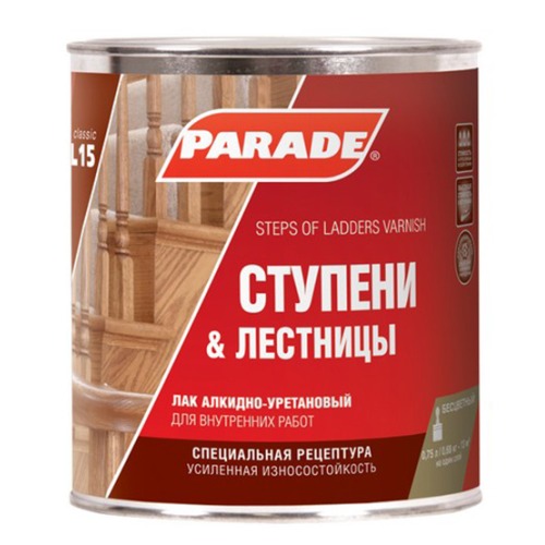ЛАК д/ступеней,лестн алк-урет L15 PARADE глянец 2,5л *3
