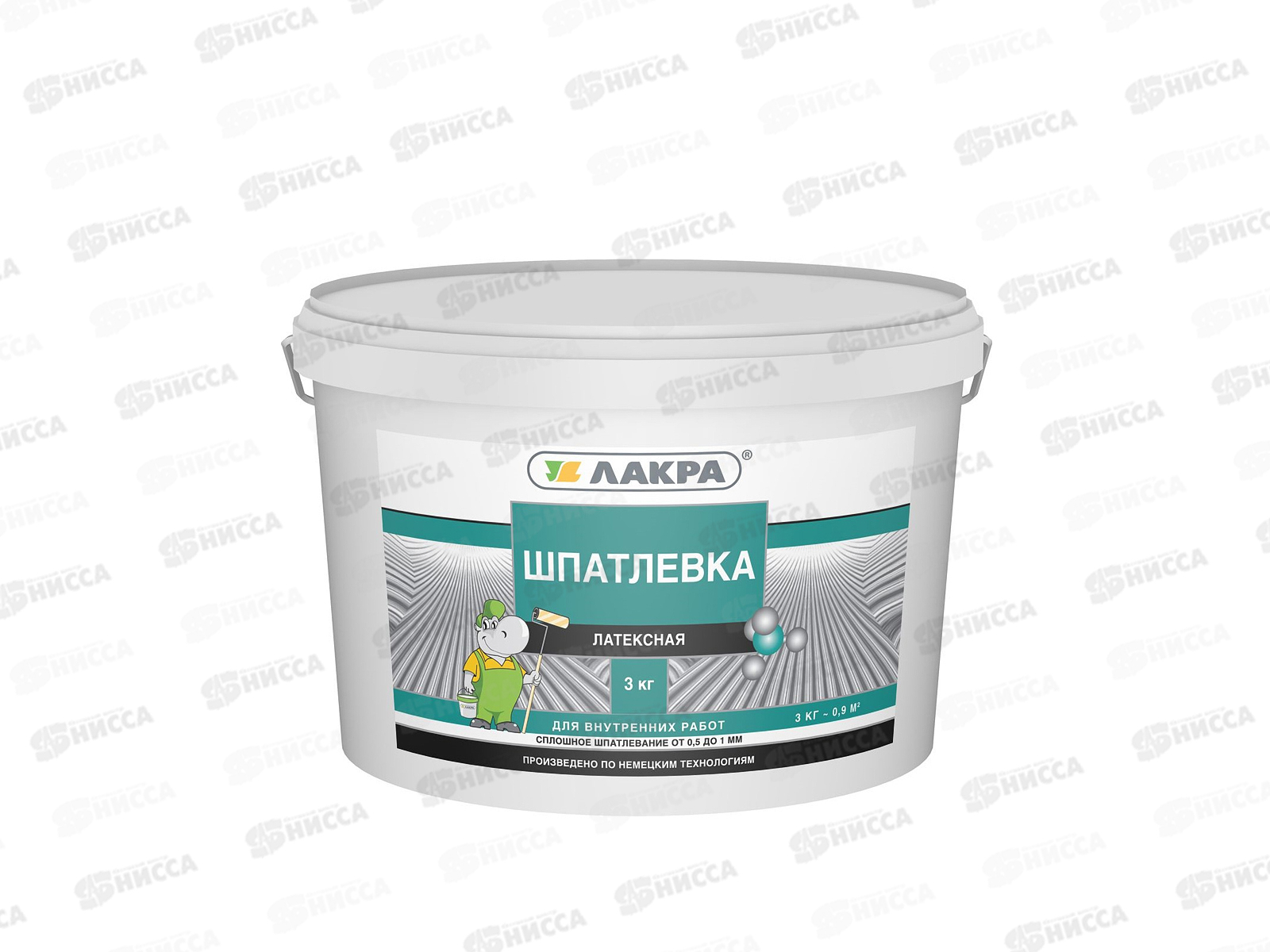 Шпатлевка латексная для внутренних работ  3кг ЛАКРА  *180