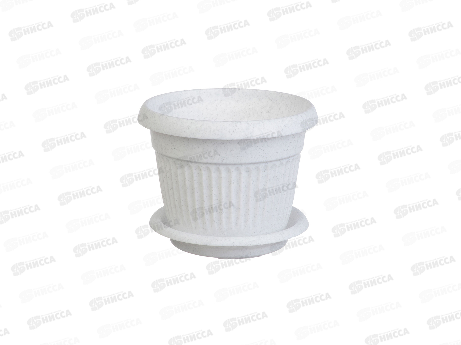 Кашпо Ливия Д200мм 2,8л  с подставкой  мраморный  3019М*28