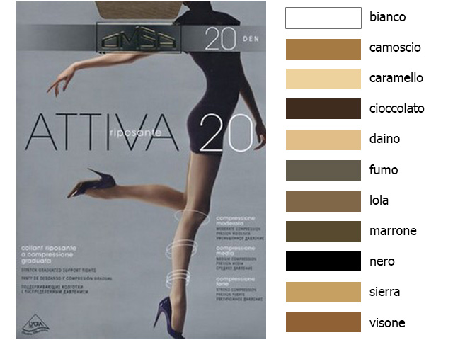 Omsa колготки Attiva 20 (fumo, III)