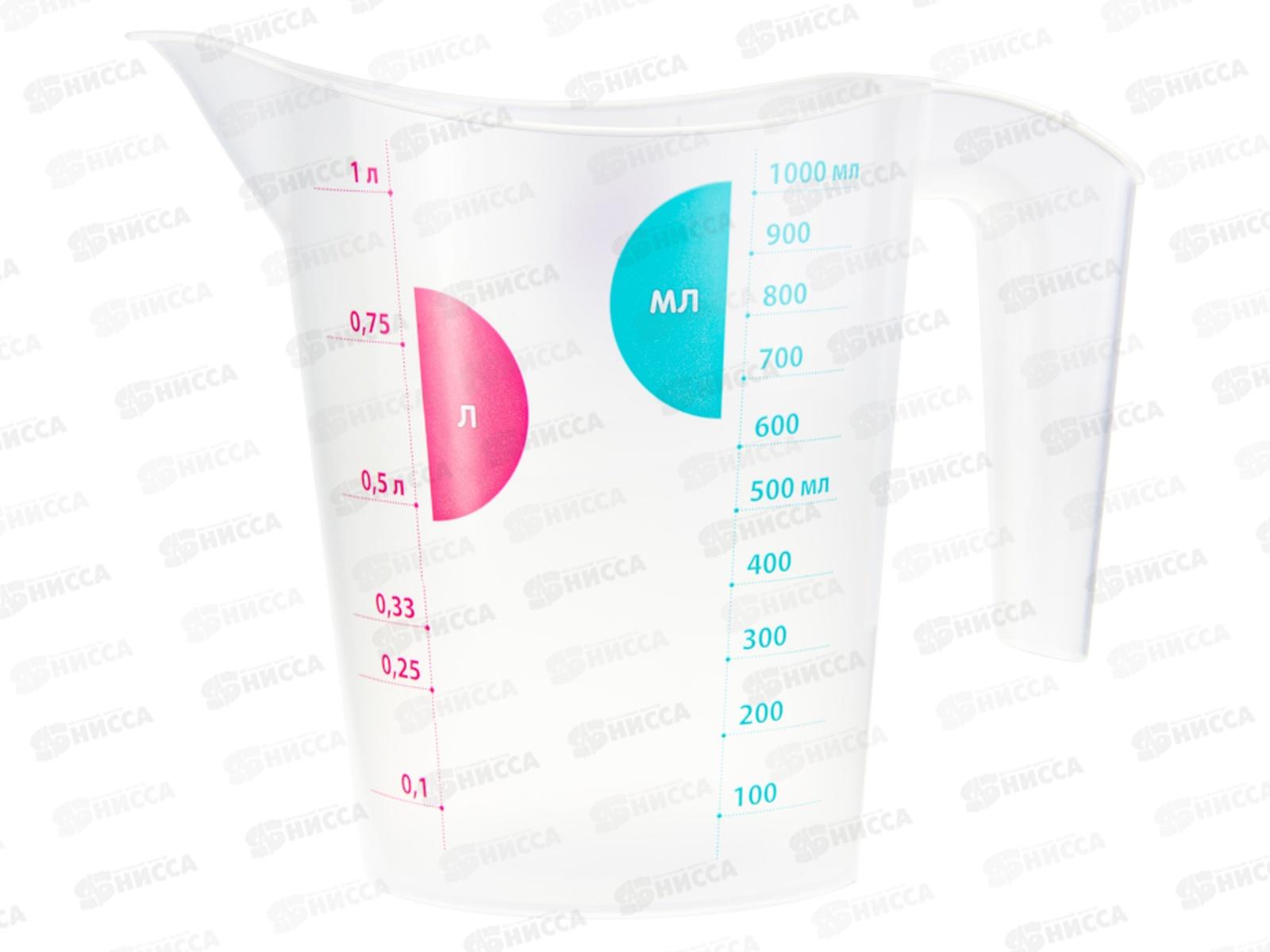 Кувшин мерный 1л Прозрачный М1206 *21