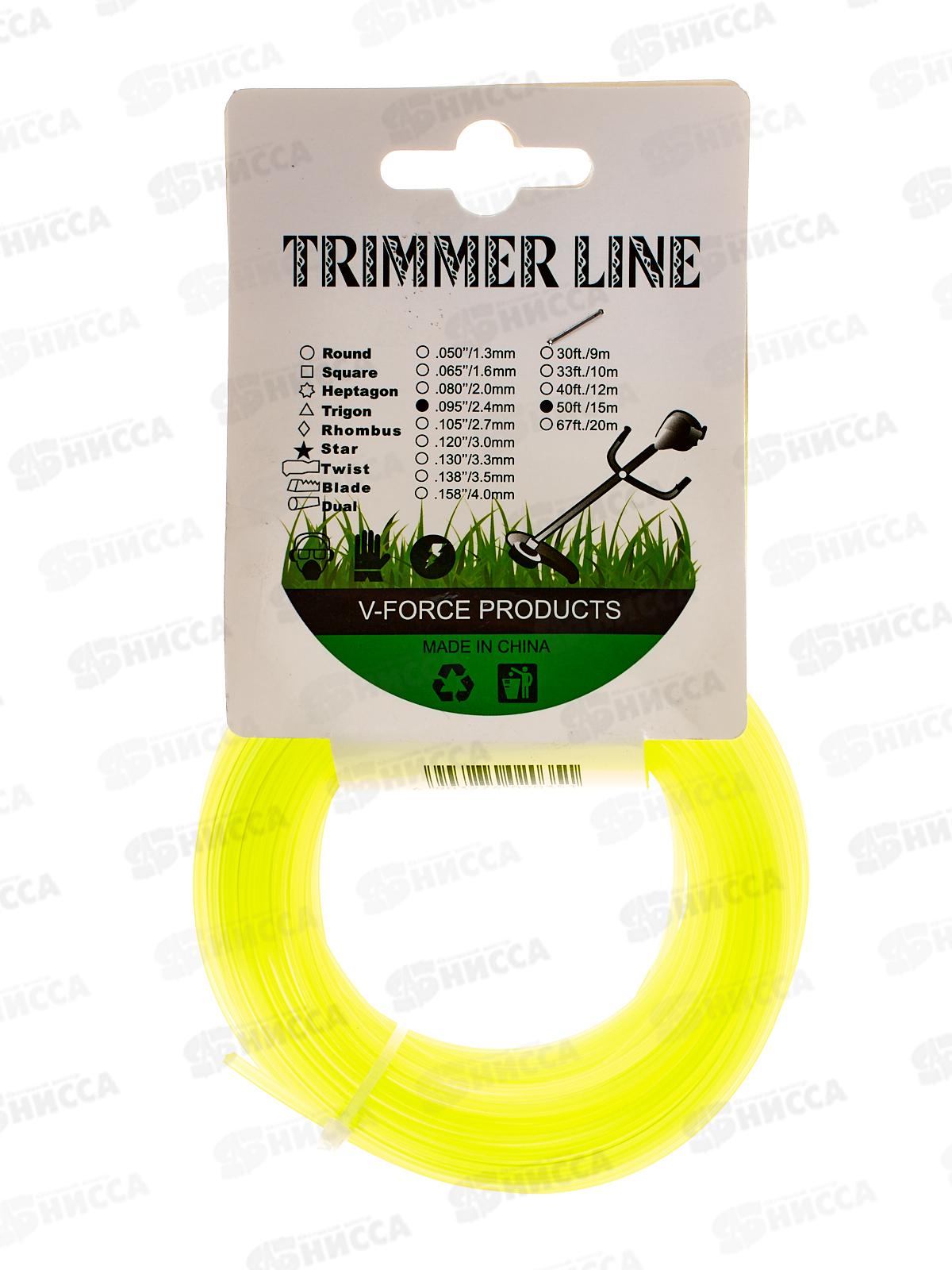 Леска для триммера, звезда 2,4 мм * 15м, AL-2035-4 *144