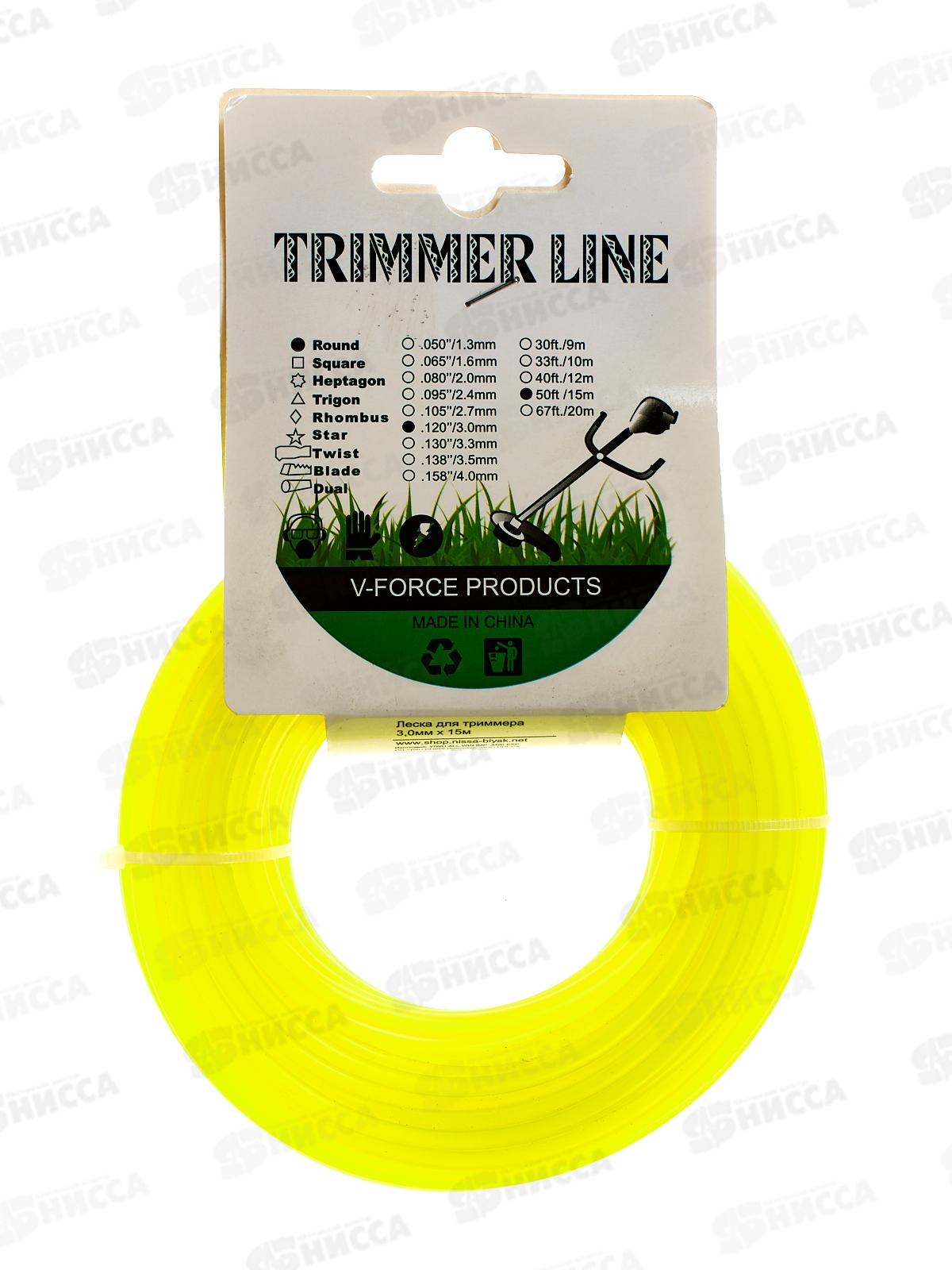 Леска для триммера, Премиум,круг 3,0 мм * 15м, AL-2036-6 *144