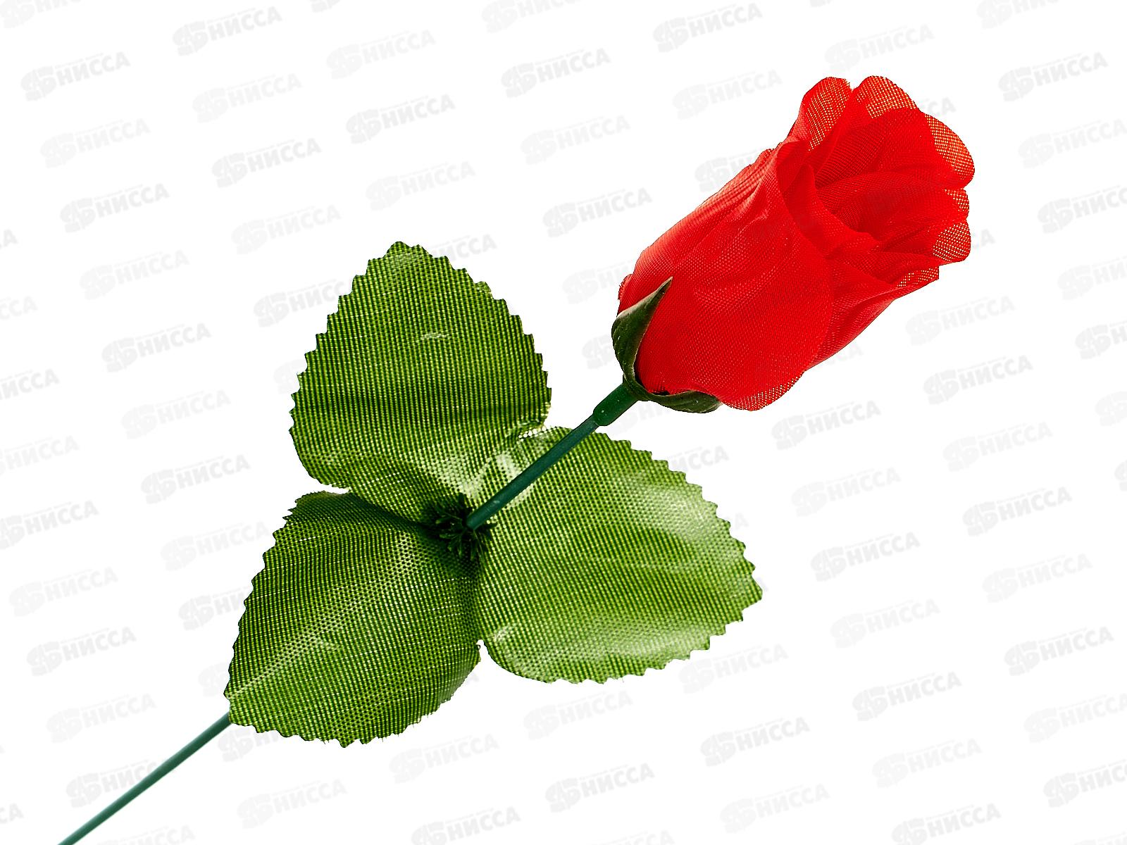 Цветы искусственные 23см роза красная 1376813 *20