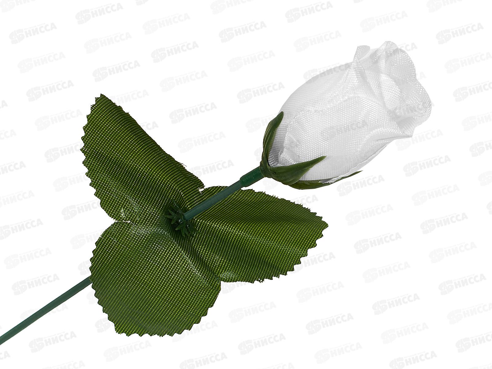 Цветы искусственные 23см роза белая 1376814*20