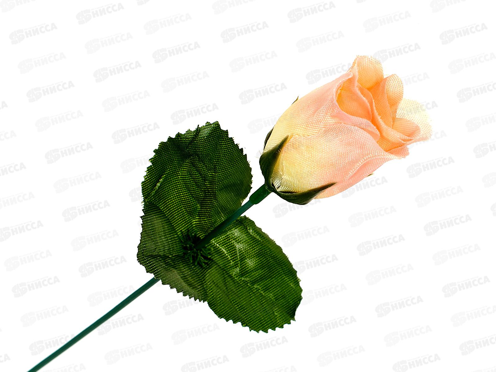 Цветы искусственные 23см роза персиковая 1376816 *20