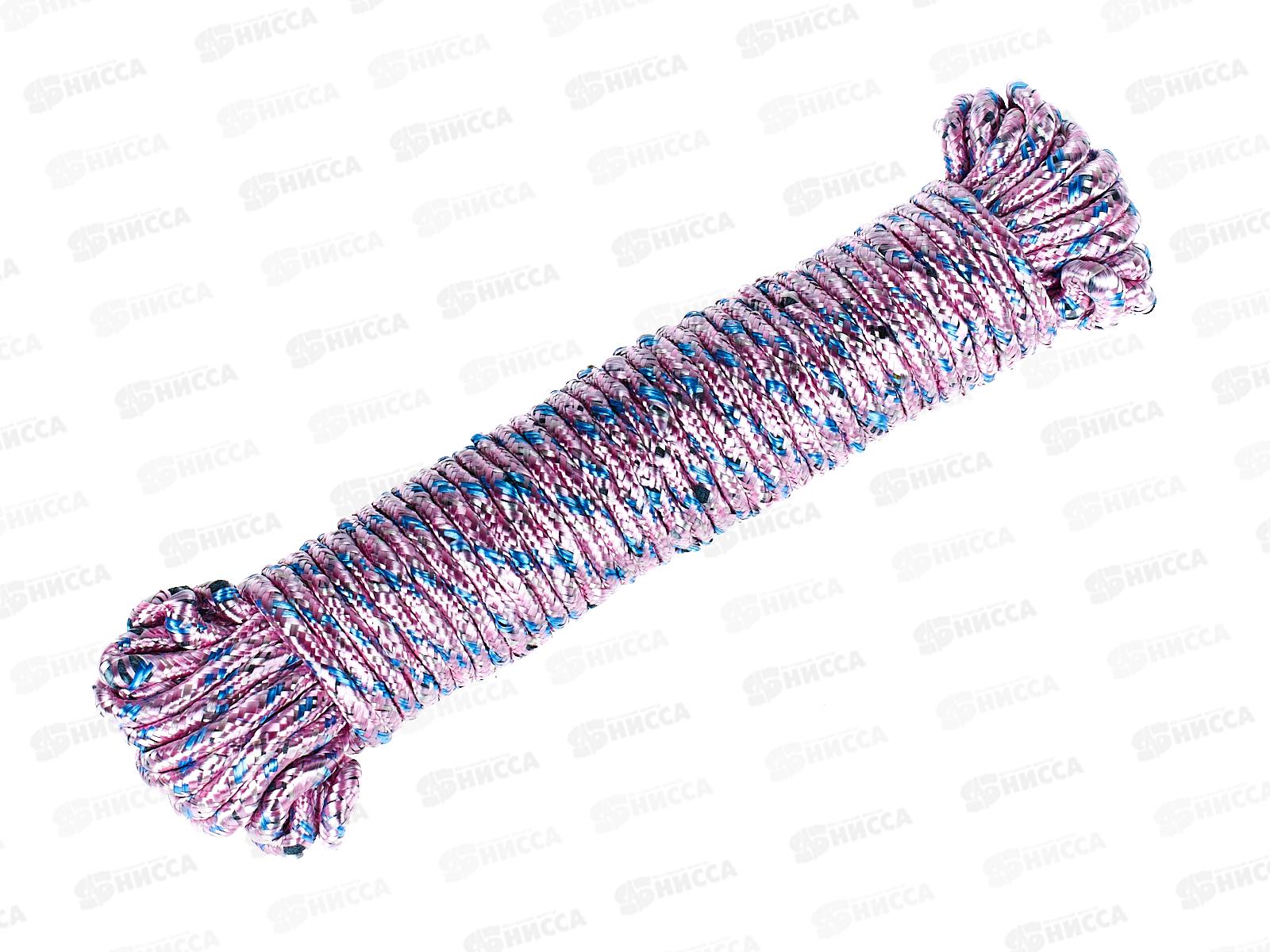 Веревка бельевая 15м х 5мм, цвет в ассортименте, AL-240 *12/144