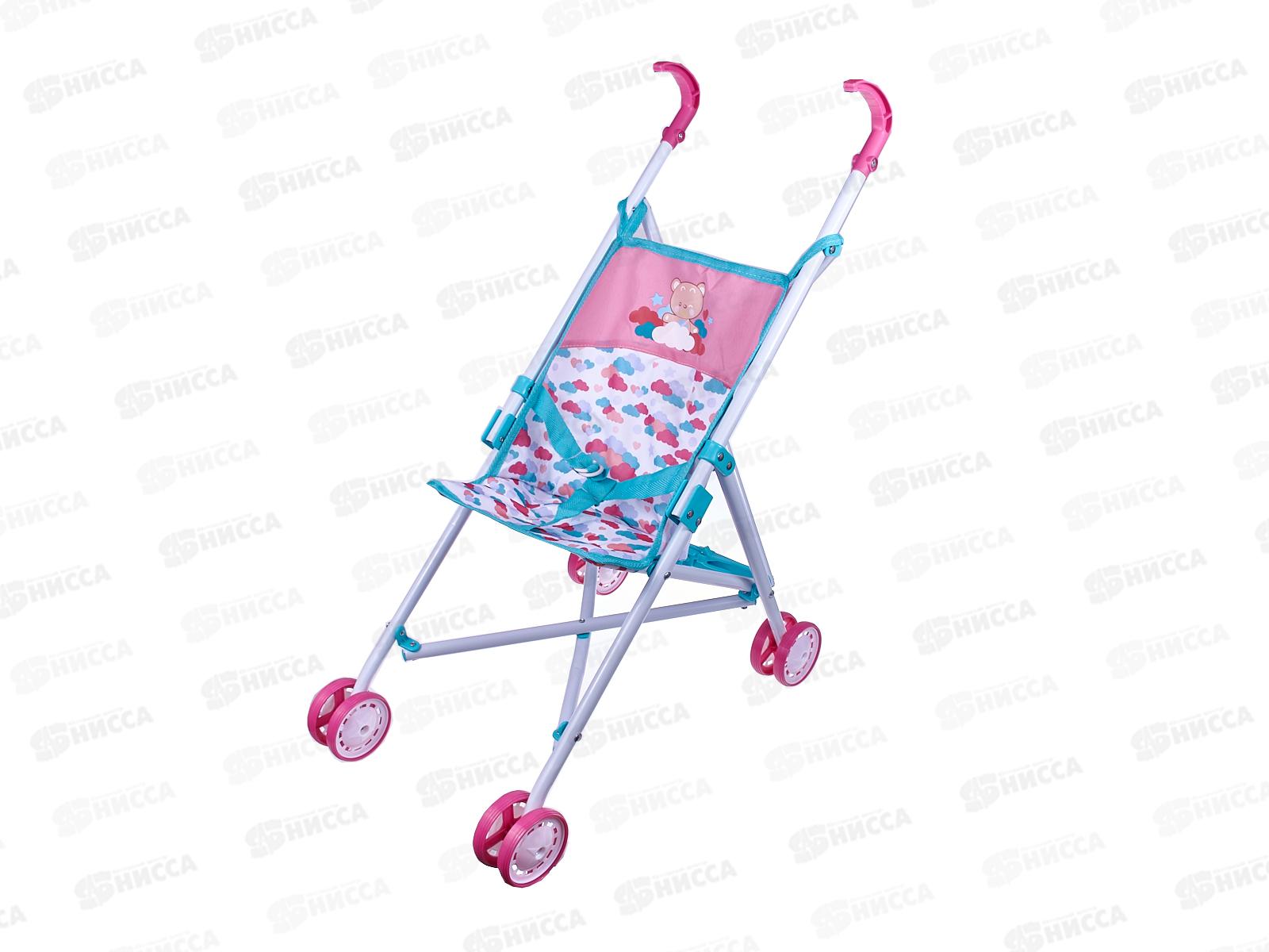 Коляска кукольная 886АС трость металлическая с белой рамой в/п  *12   гб