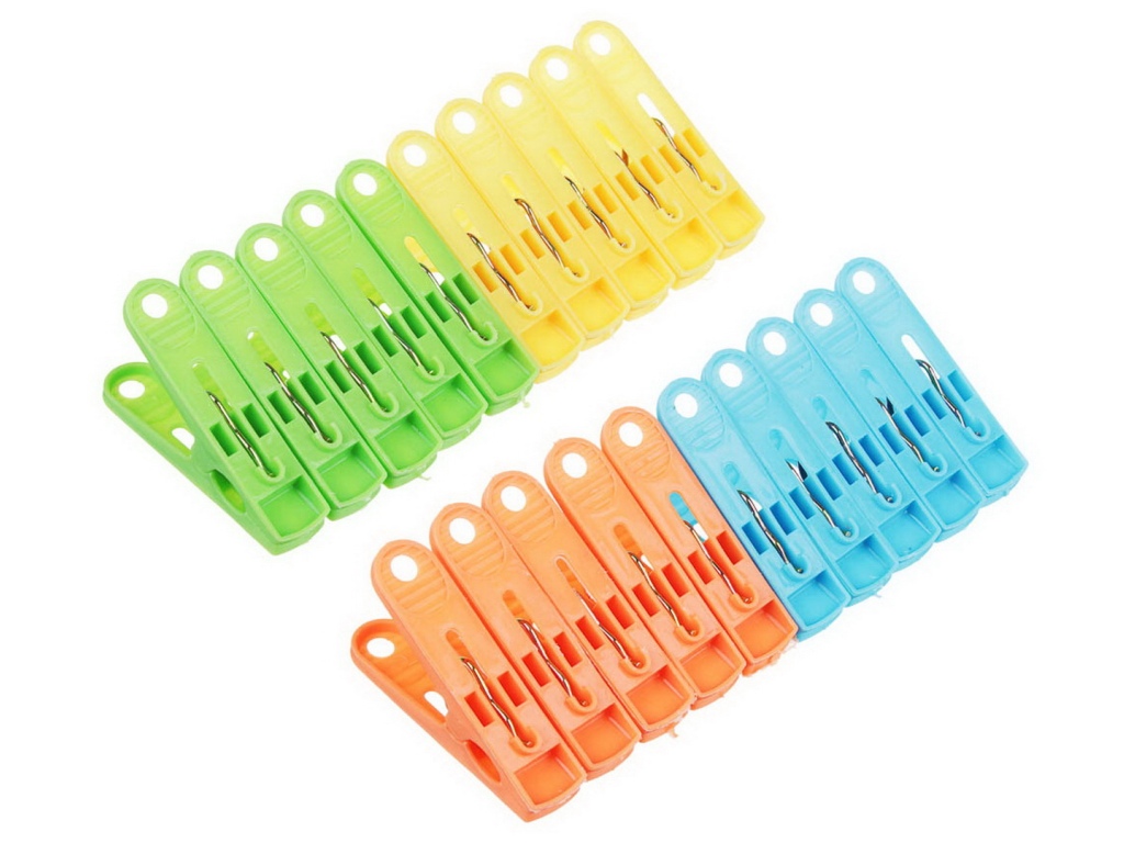 Прищепки 20 штук пластиковые, ВЕСЕЛЫЙ РОДЖЕР 453-001 *12