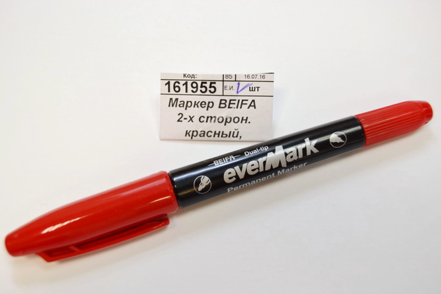 Маркер BEIFA  2-х сторонний красный, PY1082D *12/144/1728