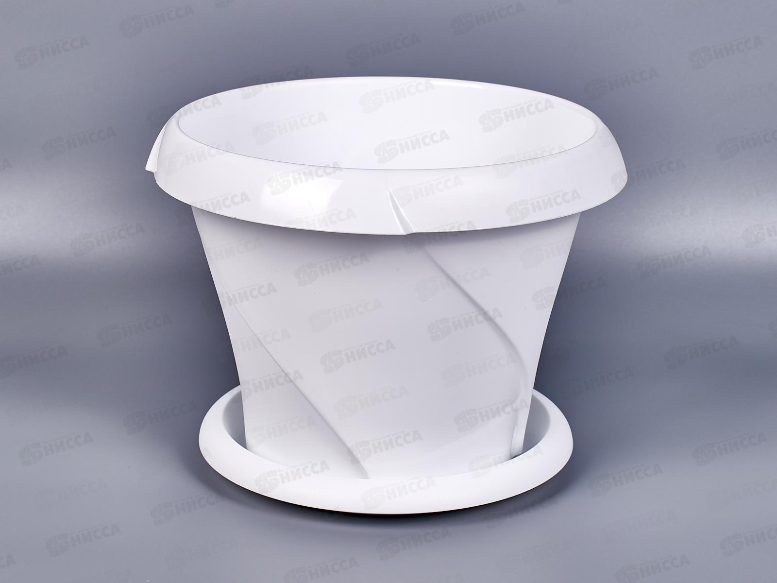 Кашпо &quotФлориана&quot 2,8л Д215 С386 Белый  с поддоном *24